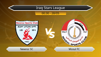 Iraq Stars League Newroz SC VS Mosul FC
