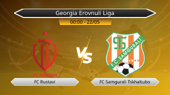 Georgia Erovnuli Liga FC Rustavi VS FC Samgurali Tskhaltubo