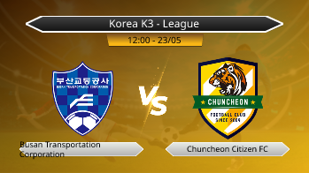 Korea K3 - League Busan Transportation Corporation VS Chuncheon Citizen FC