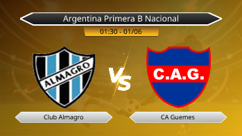 Argentina Primera B Nacional Club Almagro VS CA Guemes